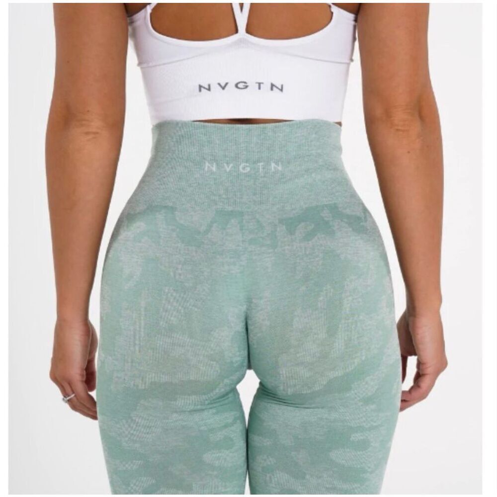 NVGTN Sage Green Camo Seamless Contour leggings XS